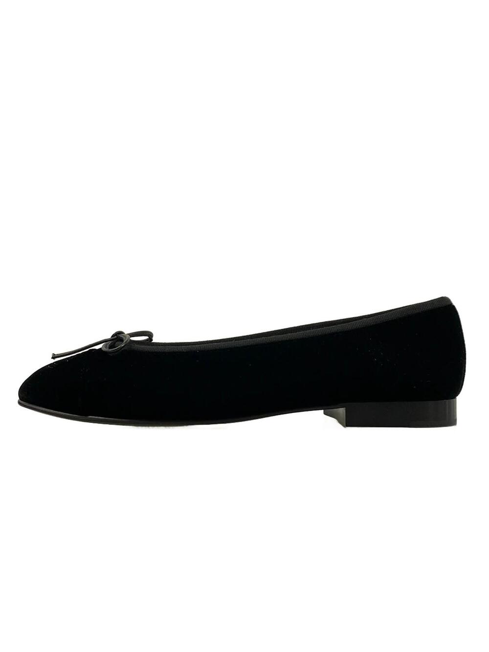 Chanel Ballerina Black Velour Women's #296321C10B